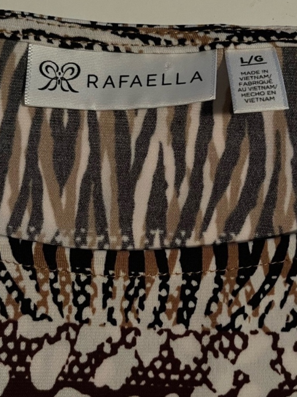 Rafaella Mixed Animal Print Maxi Smocked Waist Belt Tall L - Picture 7 of 15